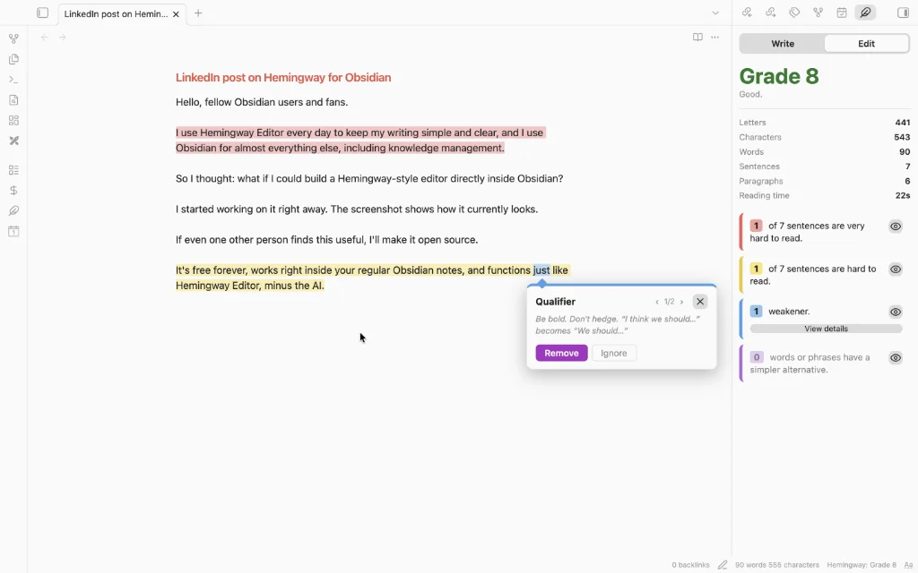 No more trips to the Hemingway Editor and back