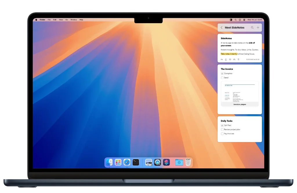 Sidenotes does what its name suggests, slides in from the side of the screen